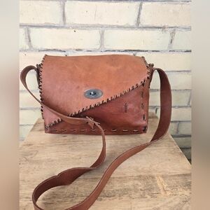Vintage Handmade Leather Messenger Bag